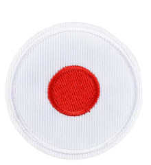 JAPAN – COUNTRY FLAG – Round Embroidered Iron On/Sew-On Patch